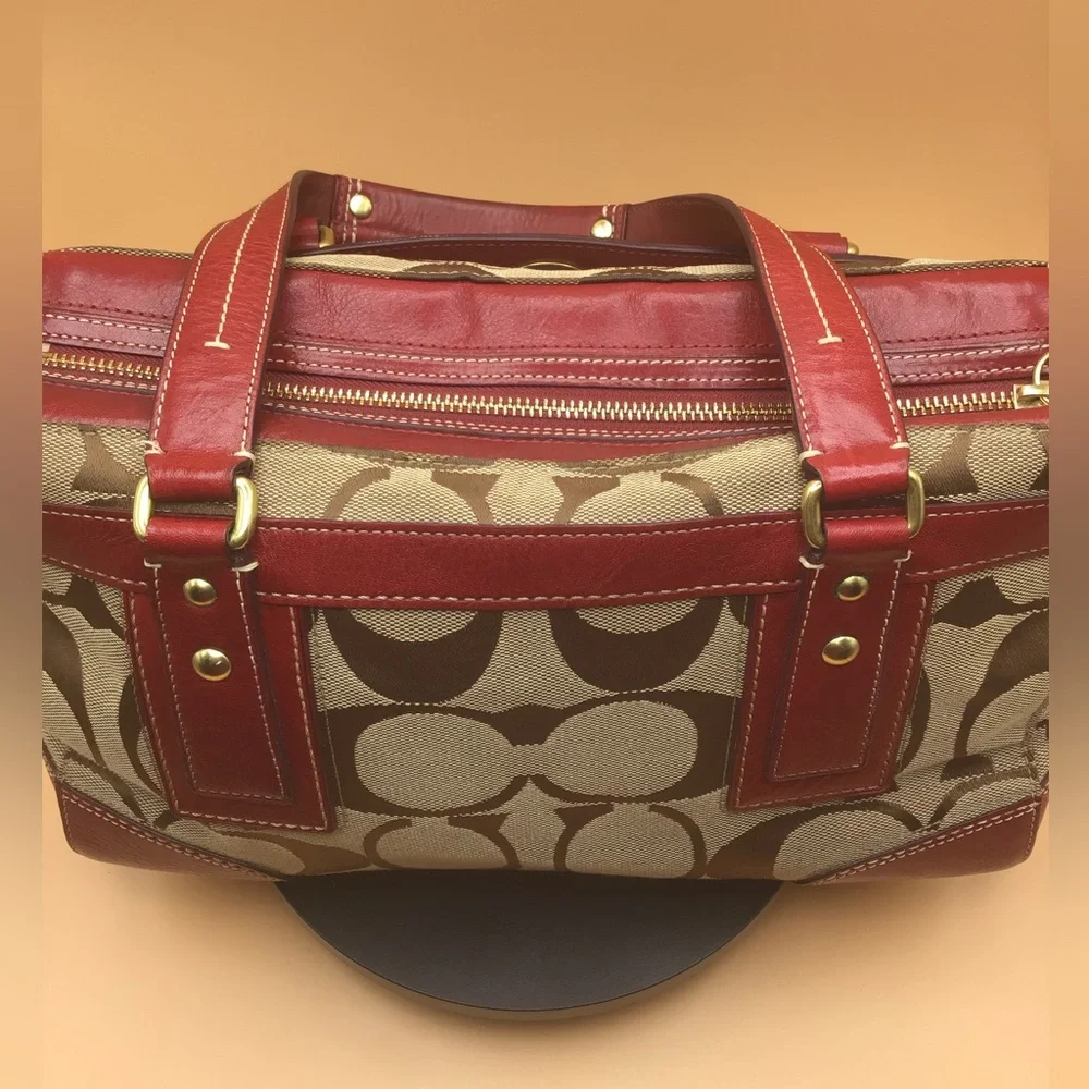 Coach Crimson  Hamptons Signature Red Large  Carryall
